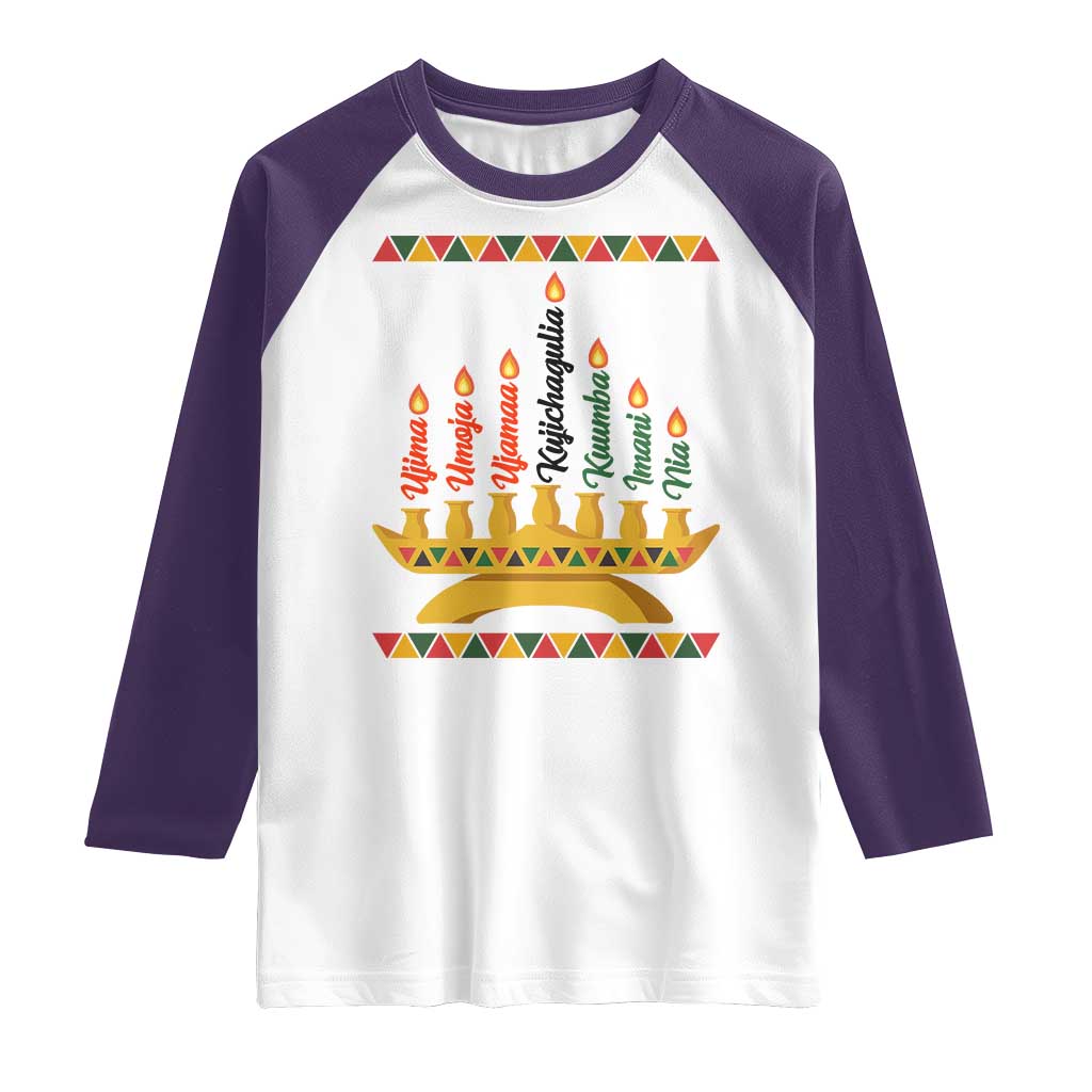 7 Principles Of Kwanzaa Raglan Shirt Festival Of Lights African Heritage Gift - Wonder Print Shop