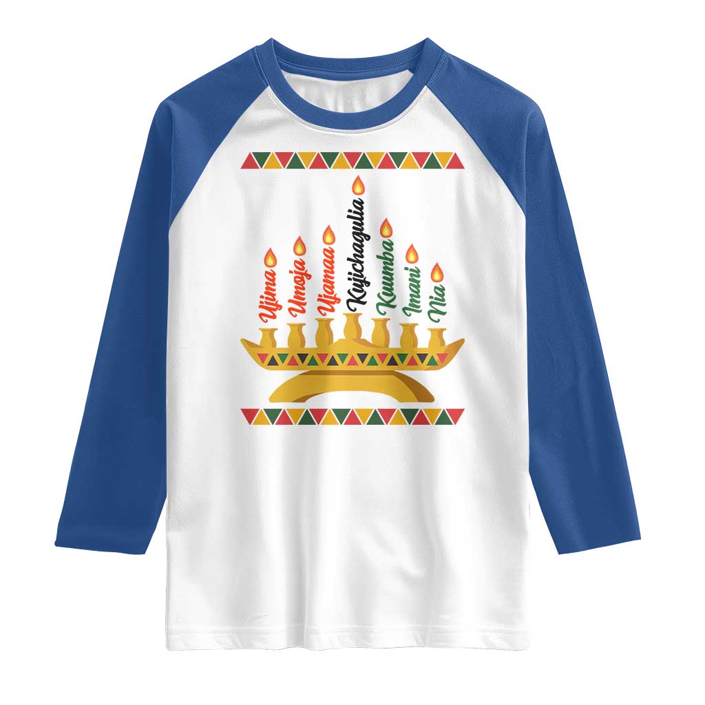 7 Principles Of Kwanzaa Raglan Shirt Festival Of Lights African Heritage Gift - Wonder Print Shop