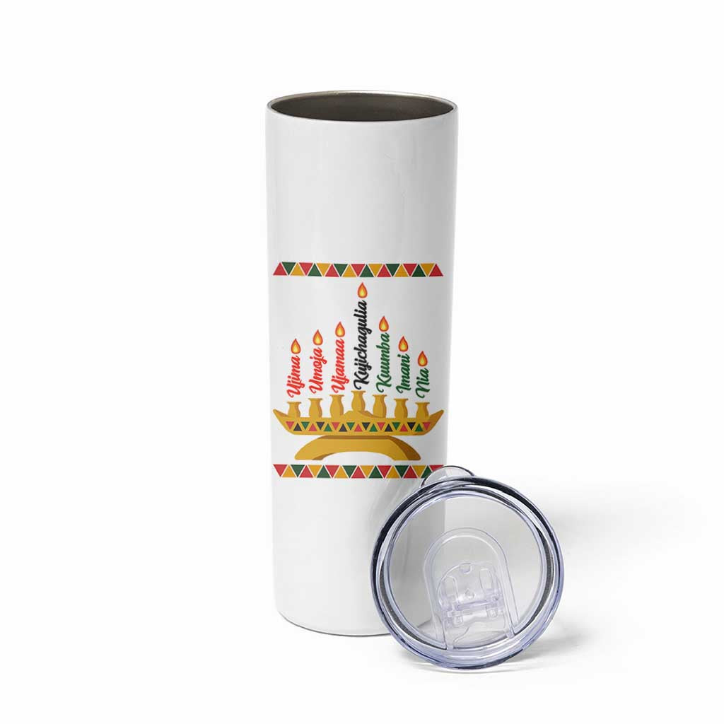 7 Principles Of Kwanzaa Skinny Tumbler Festival Of Lights African Heritage Gift - Wonder Print Shop