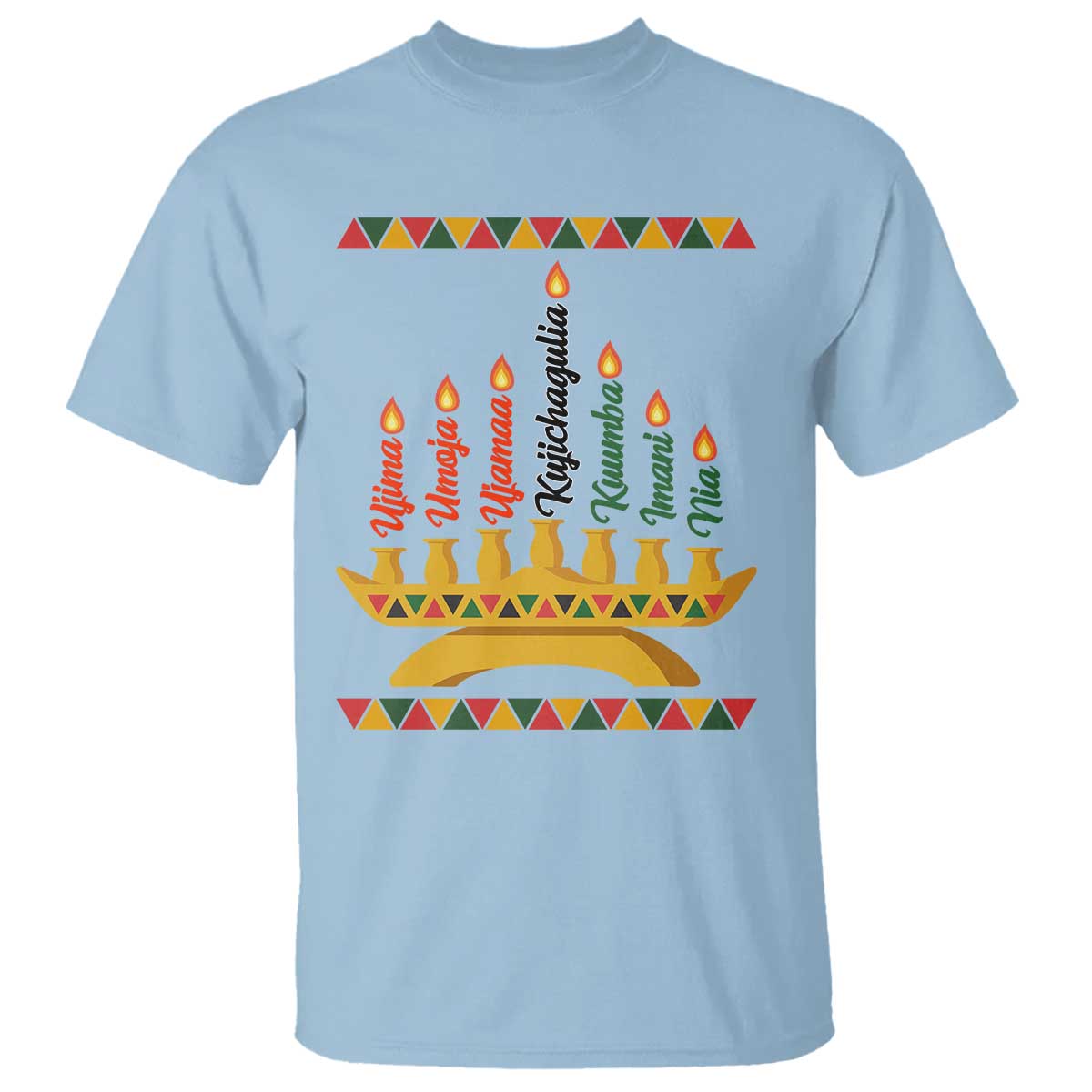 7 Principles Of Kwanzaa T Shirt Festival Of Lights African Heritage Gift - Wonder Print Shop