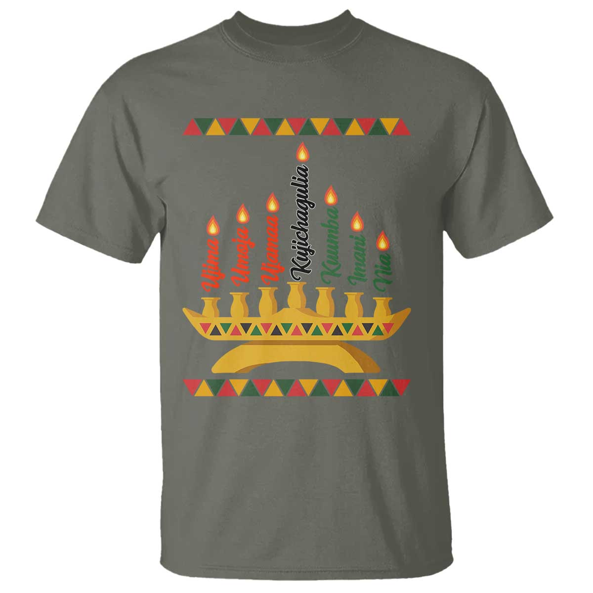 7 Principles Of Kwanzaa T Shirt Festival Of Lights African Heritage Gift - Wonder Print Shop