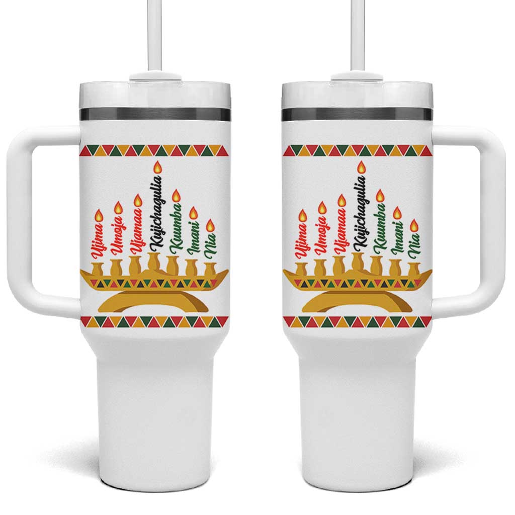 7 Principles Of Kwanzaa Tumbler With Handle Festival Of Lights African Heritage Gift - Wonder Print Shop