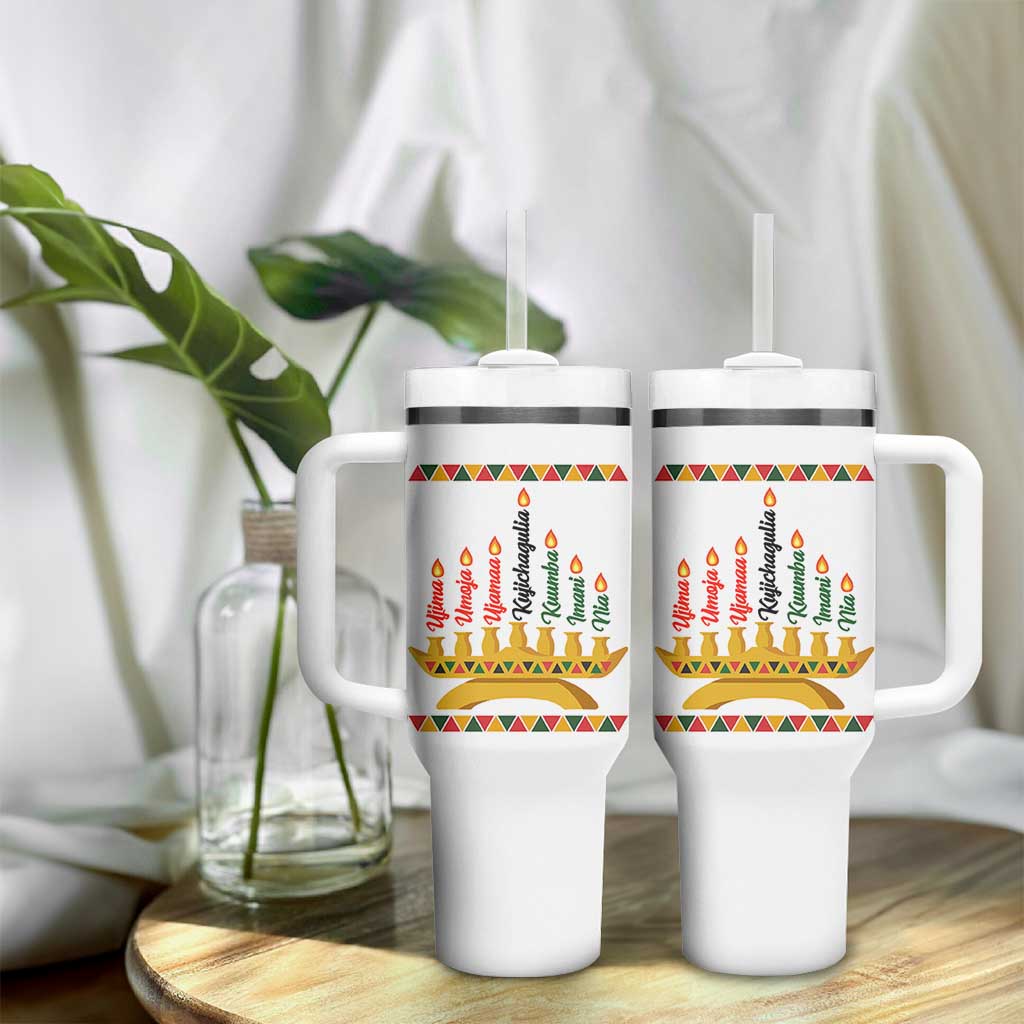 7 Principles Of Kwanzaa Tumbler With Handle Festival Of Lights African Heritage Gift - Wonder Print Shop