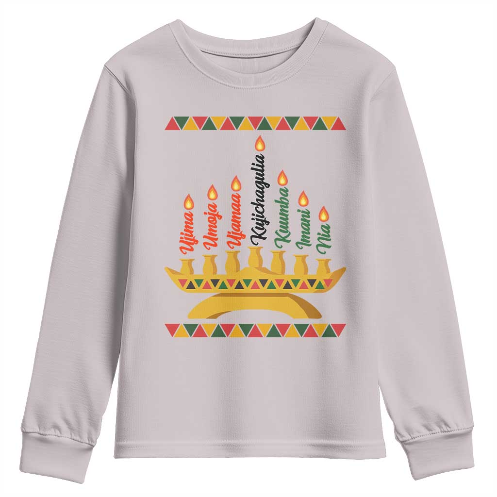 7 Principles Of Kwanzaa Youth Sweatshirt Festival Of Lights African Heritage Gift - Wonder Print Shop