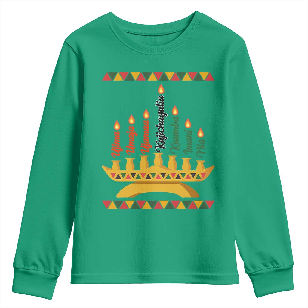 7 Principles Of Kwanzaa Youth Sweatshirt Festival Of Lights African Heritage Gift - Wonder Print Shop