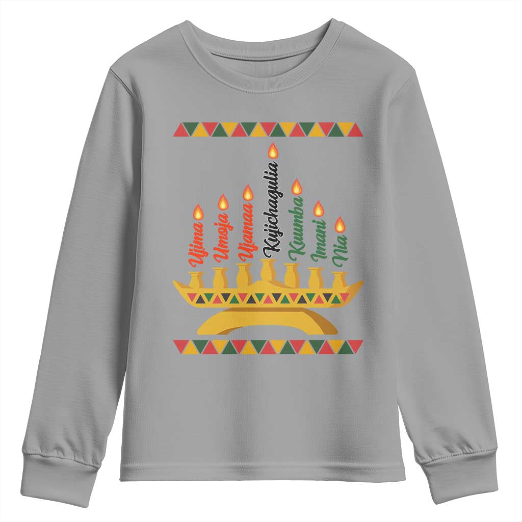 7 Principles Of Kwanzaa Youth Sweatshirt Festival Of Lights African Heritage Gift - Wonder Print Shop