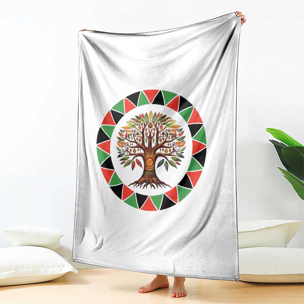 Kwanzaa Tree Of Life Throw Blanket African American Holiday Gift - Wonder Print Shop