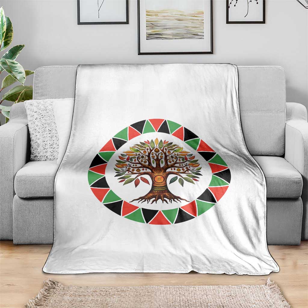 Kwanzaa Tree Of Life Throw Blanket African American Holiday Gift - Wonder Print Shop