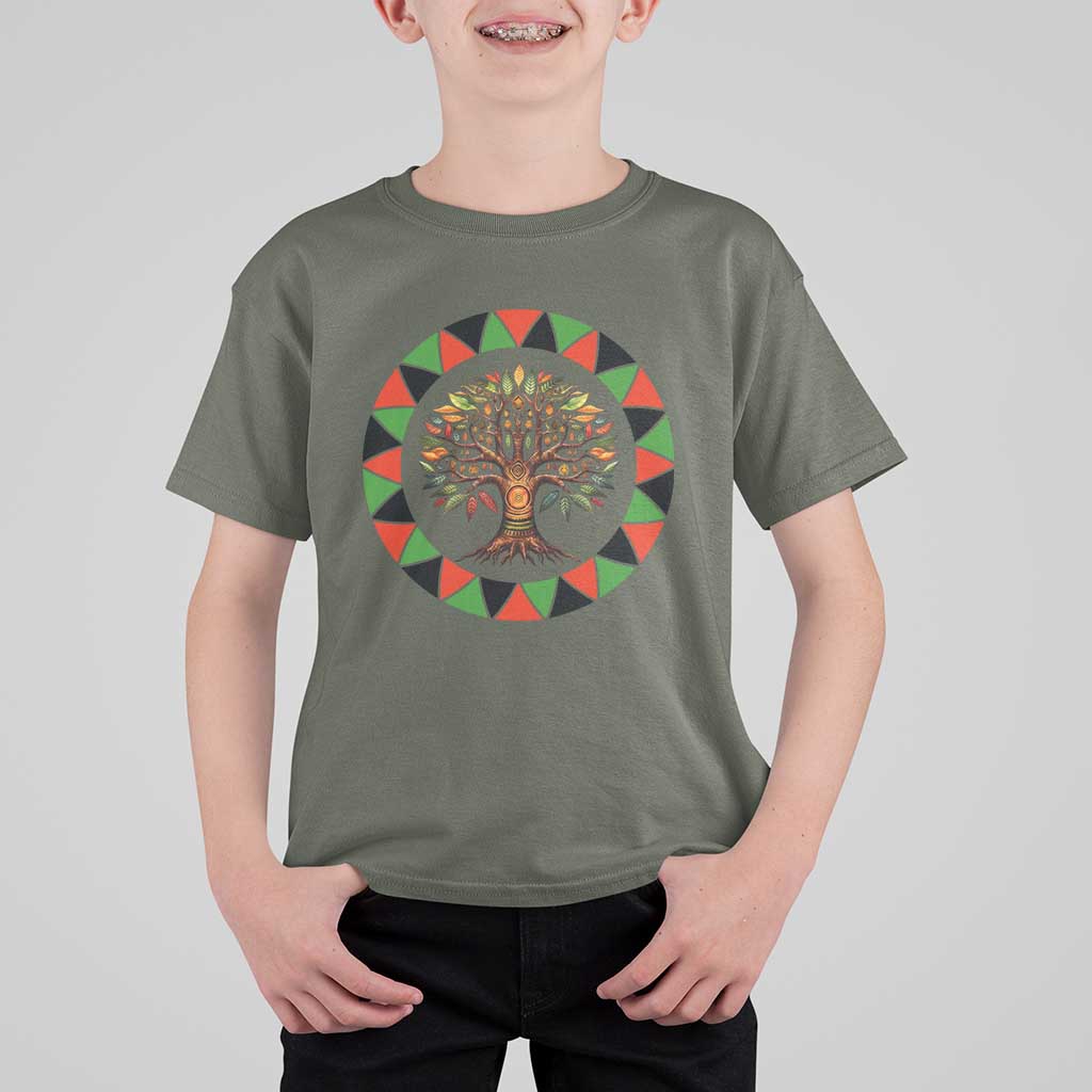Kwanzaa Tree Of Life T Shirt For Kid African American Holiday Gift - Wonder Print Shop