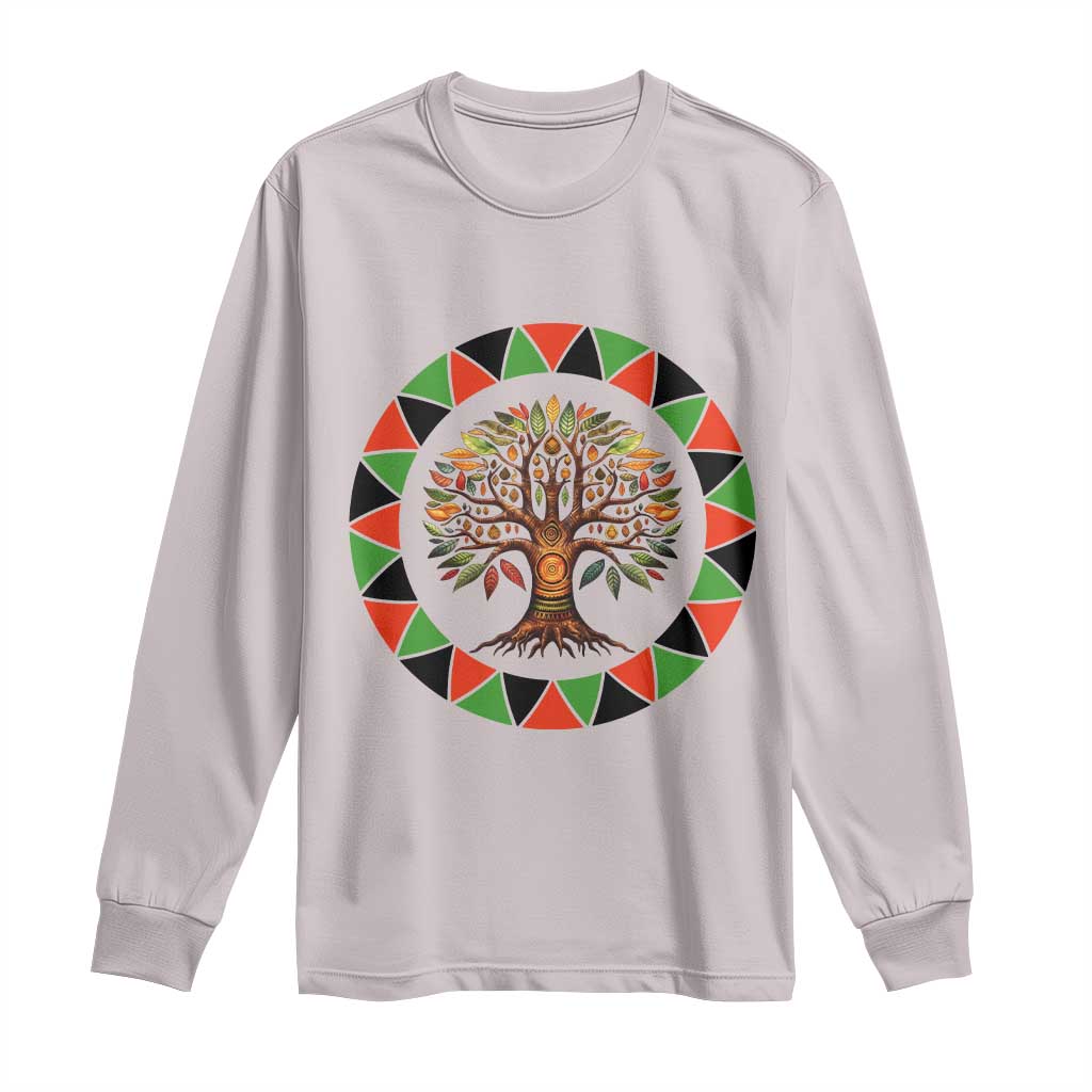 Kwanzaa Tree Of Life Long Sleeve Shirt African American Holiday Gift - Wonder Print Shop