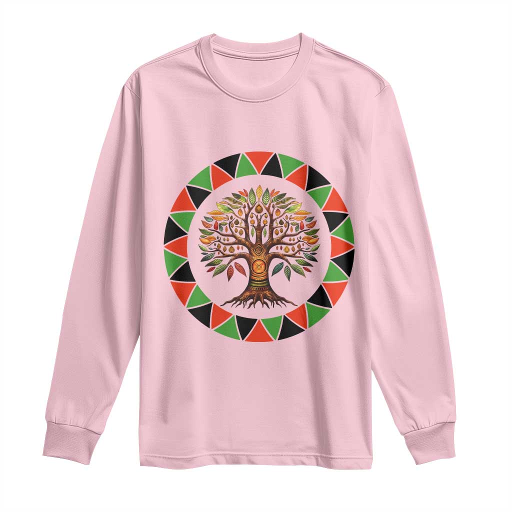 Kwanzaa Tree Of Life Long Sleeve Shirt African American Holiday Gift - Wonder Print Shop