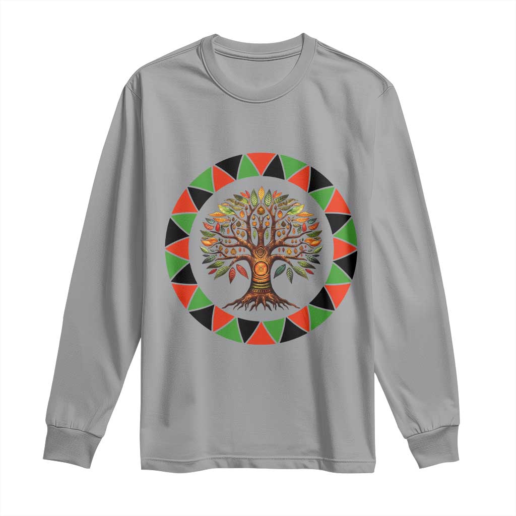 Kwanzaa Tree Of Life Long Sleeve Shirt African American Holiday Gift - Wonder Print Shop