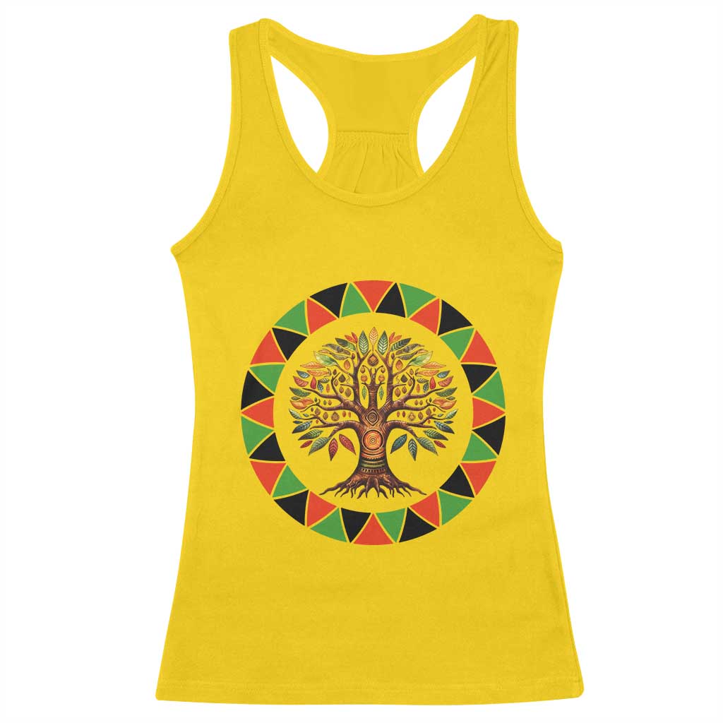 Kwanzaa Tree Of Life Racerback Tank Top African American Holiday Gift - Wonder Print Shop