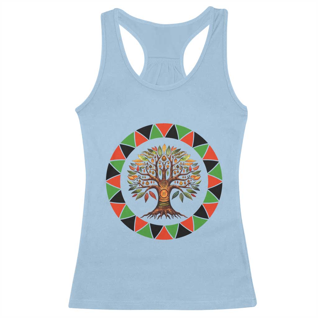 Kwanzaa Tree Of Life Racerback Tank Top African American Holiday Gift - Wonder Print Shop