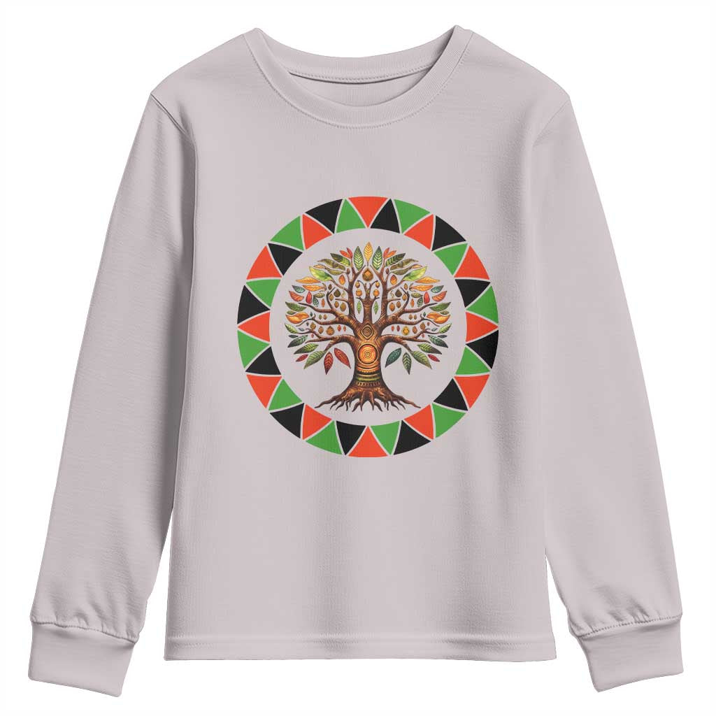 Kwanzaa Tree Of Life Youth Sweatshirt African American Holiday Gift - Wonder Print Shop