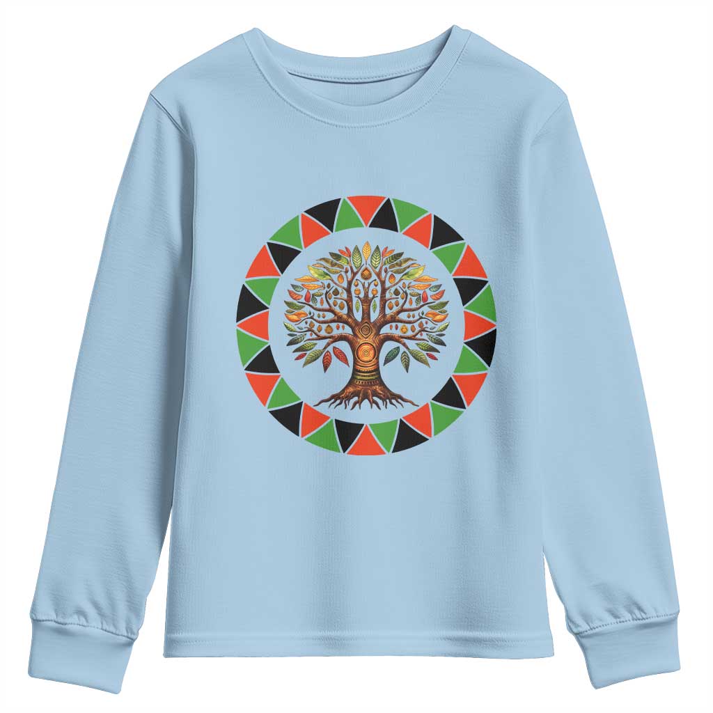 Kwanzaa Tree Of Life Youth Sweatshirt African American Holiday Gift - Wonder Print Shop