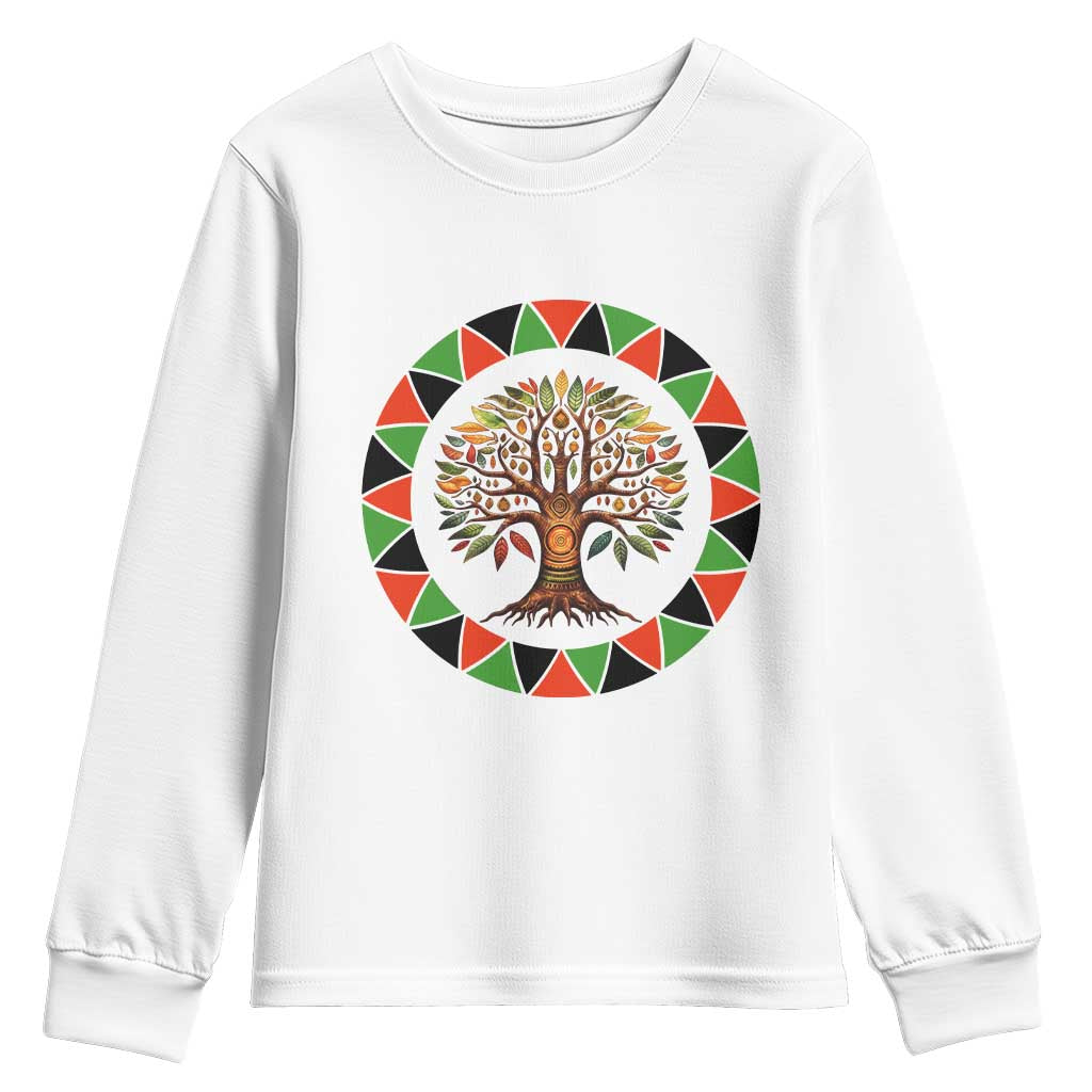 Kwanzaa Tree Of Life Youth Sweatshirt African American Holiday Gift - Wonder Print Shop