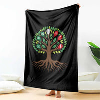 Seven Candles Of Kwanzaa Tree Of Life Throw Blanket African Heritage Gift - Wonder Print Shop