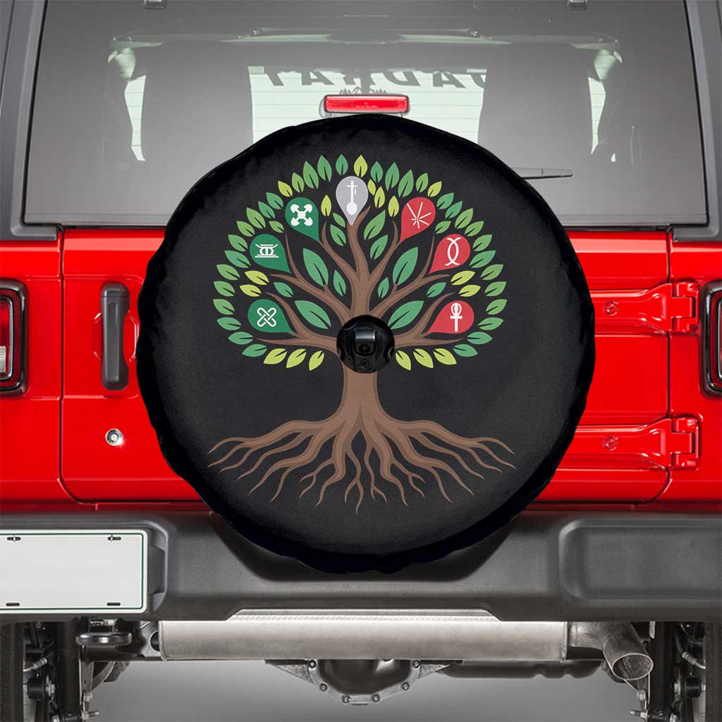 Seven Candles Of Kwanzaa Tree Of Life Spare Tire Cover African Heritage Gift - Wonder Print Shop