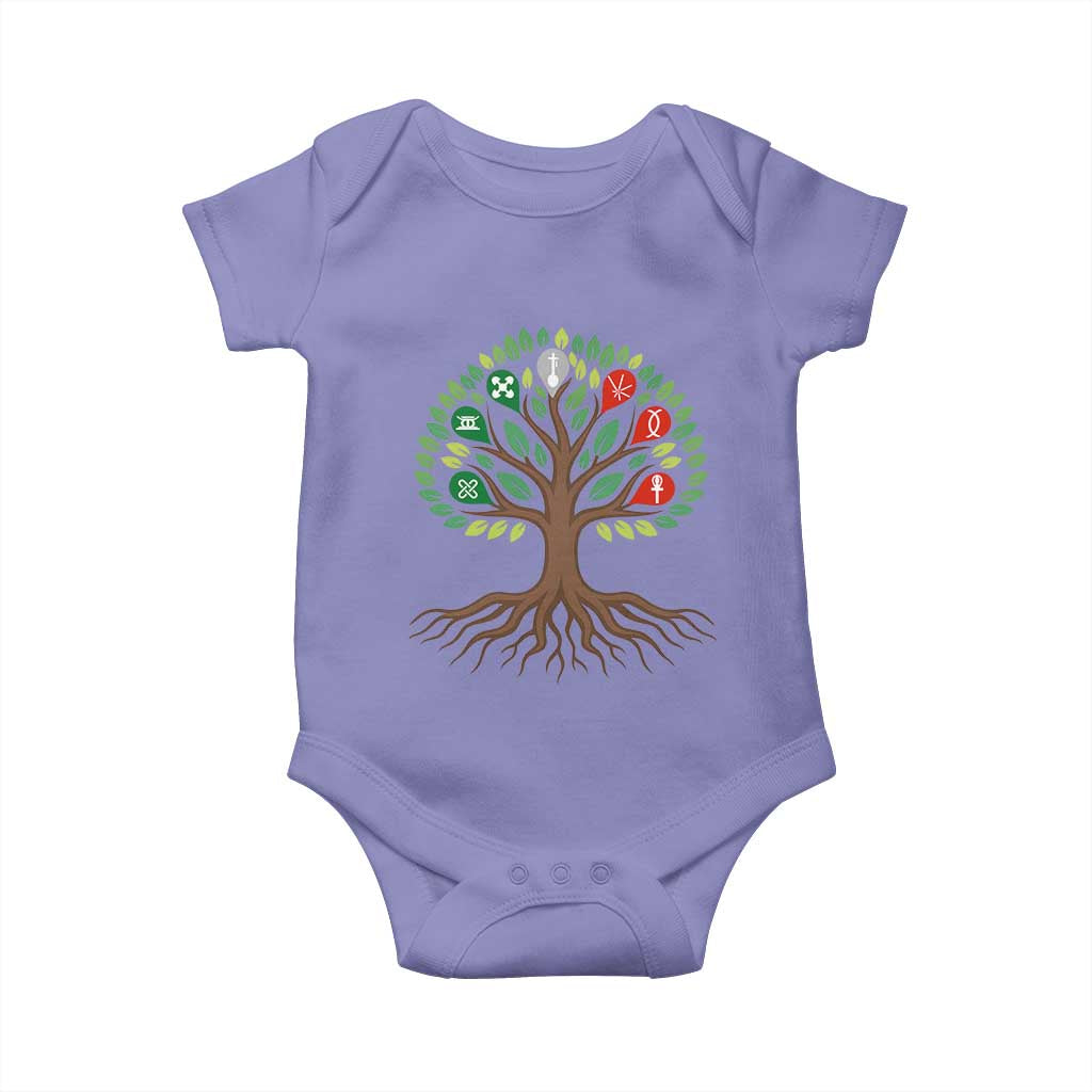 Seven Candles Of Kwanzaa Tree Of Life Baby Onesie African Heritage Gift - Wonder Print Shop