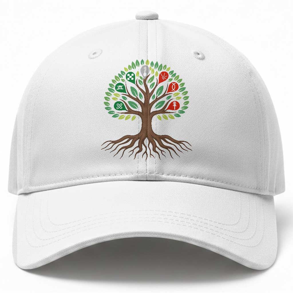 Seven Candles Of Kwanzaa Tree Of Life Baseball Cap African Heritage Gift