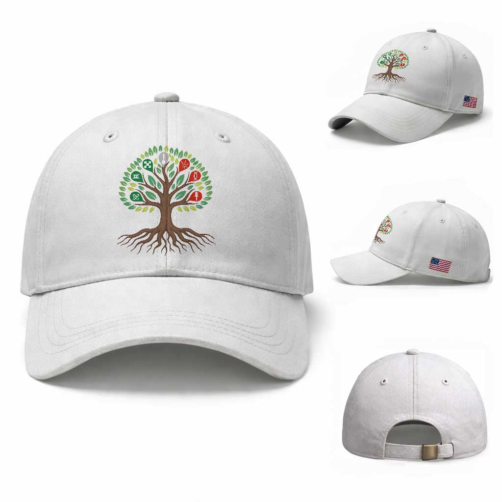Seven Candles Of Kwanzaa Tree Of Life Baseball Cap African Heritage Gift