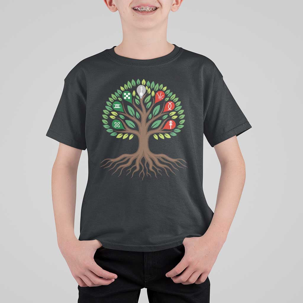 Seven Candles Of Kwanzaa Tree Of Life T Shirt For Kid African Heritage Gift - Wonder Print Shop