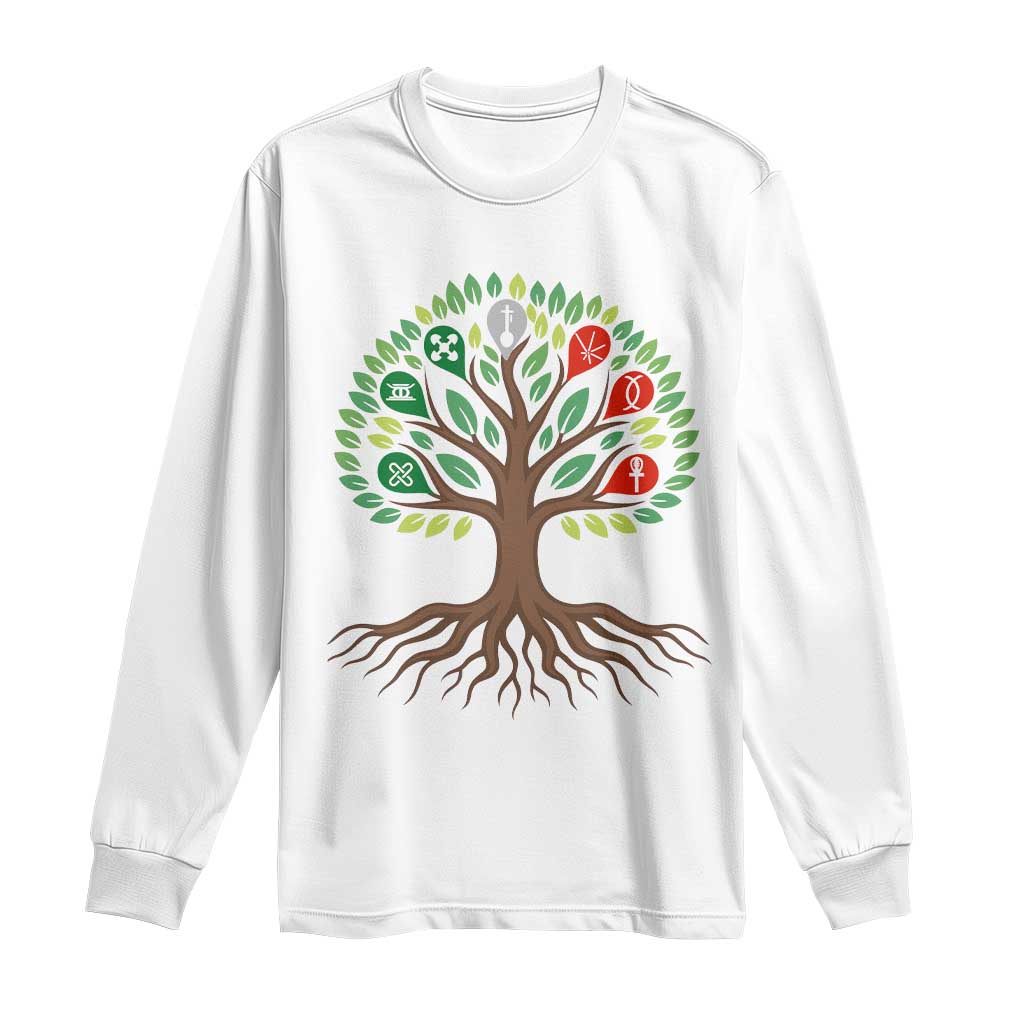 Seven Candles Of Kwanzaa Tree Of Life Long Sleeve Shirt African Heritage Gift - Wonder Print Shop