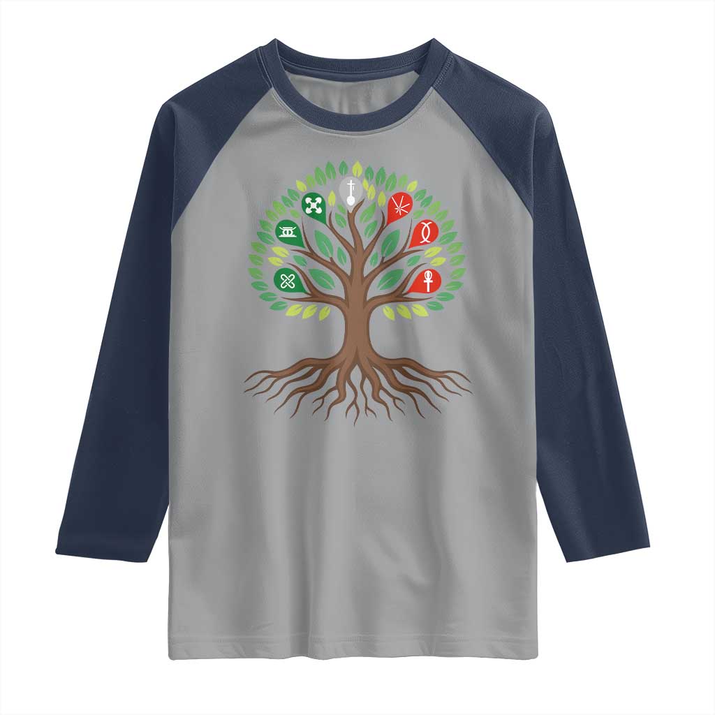 Seven Candles Of Kwanzaa Tree Of Life Raglan Shirt African Heritage Gift - Wonder Print Shop