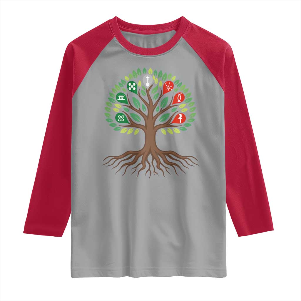 Seven Candles Of Kwanzaa Tree Of Life Raglan Shirt African Heritage Gift - Wonder Print Shop