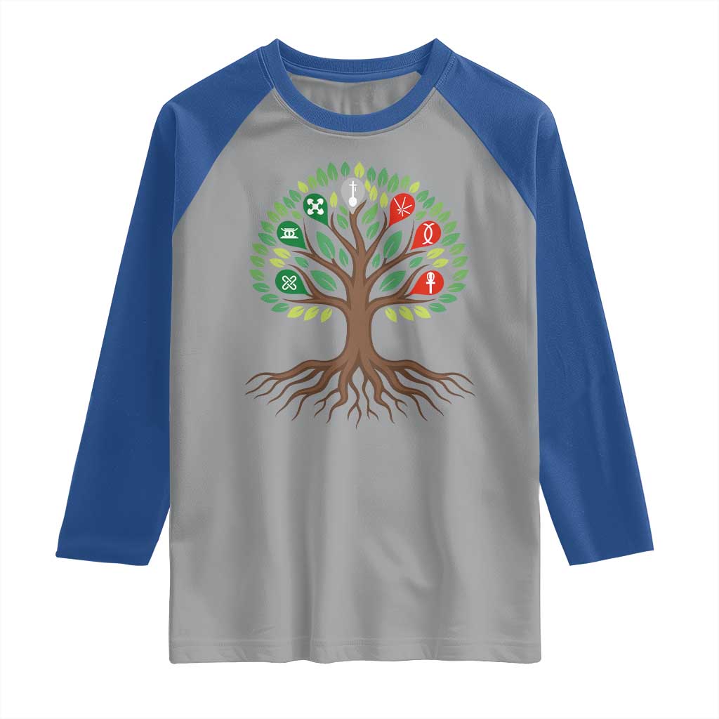 Seven Candles Of Kwanzaa Tree Of Life Raglan Shirt African Heritage Gift - Wonder Print Shop