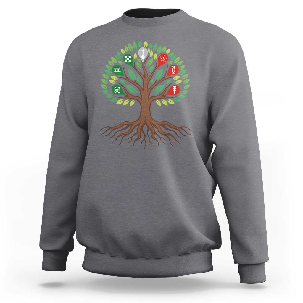 Seven Candles Of Kwanzaa Tree Of Life Sweatshirt African Heritage Gift - Wonder Print Shop