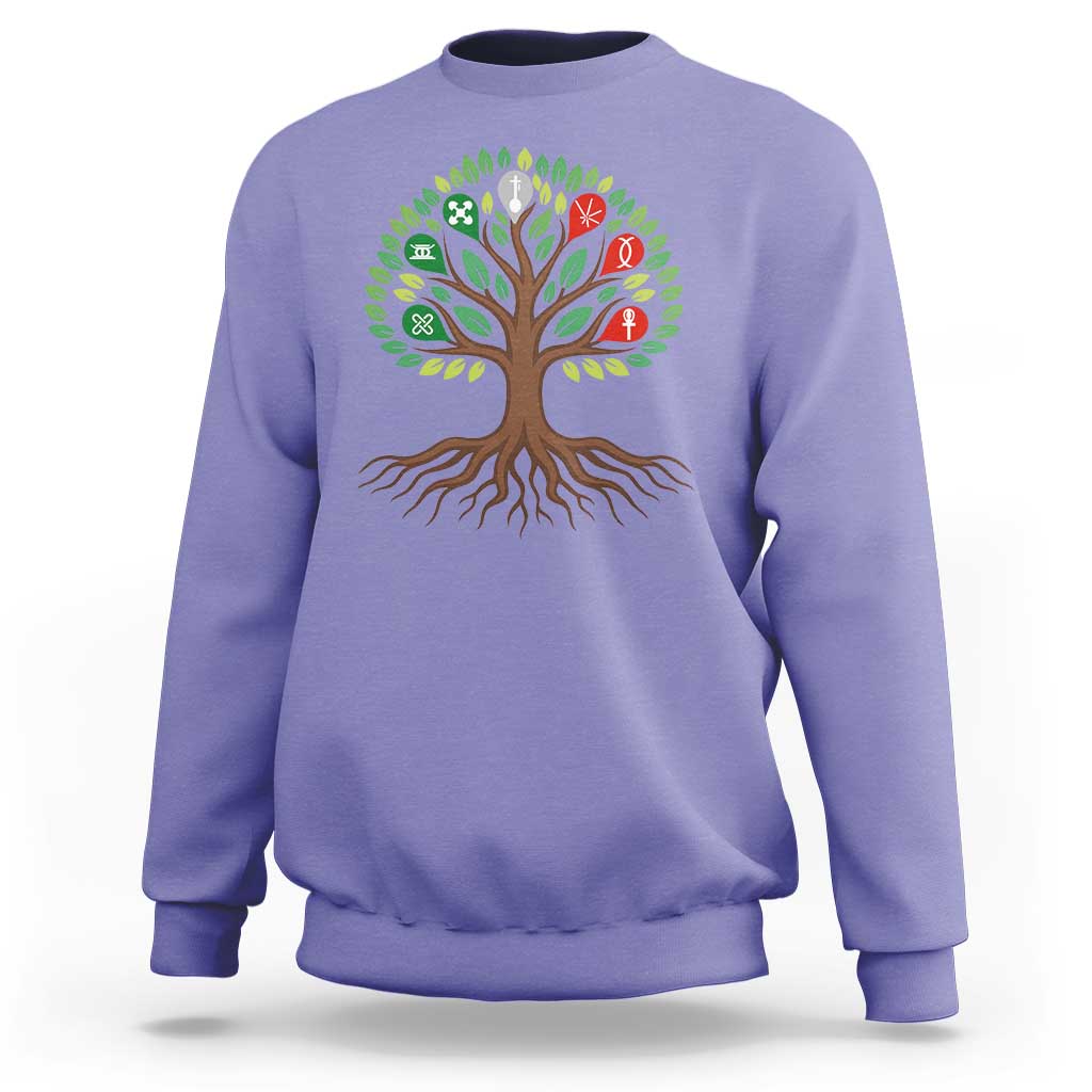 Seven Candles Of Kwanzaa Tree Of Life Sweatshirt African Heritage Gift - Wonder Print Shop