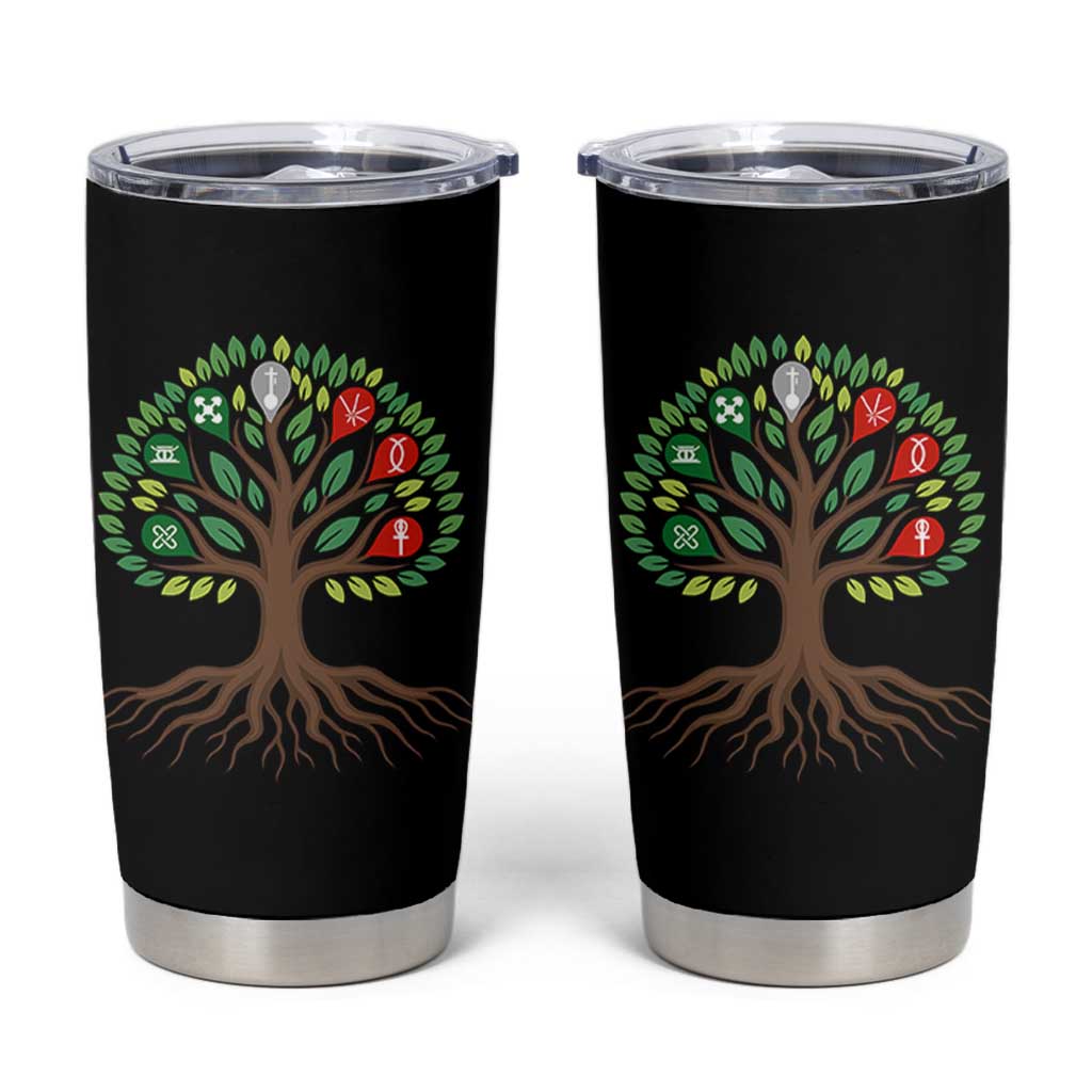 Seven Candles Of Kwanzaa Tree Of Life Tumbler Cup African Heritage Gift - Wonder Print Shop