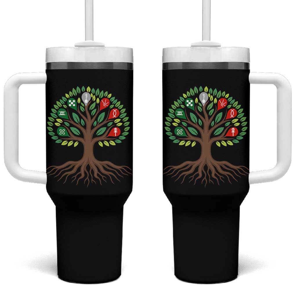 Seven Candles Of Kwanzaa Tree Of Life Tumbler With Handle African Heritage Gift - Wonder Print Shop