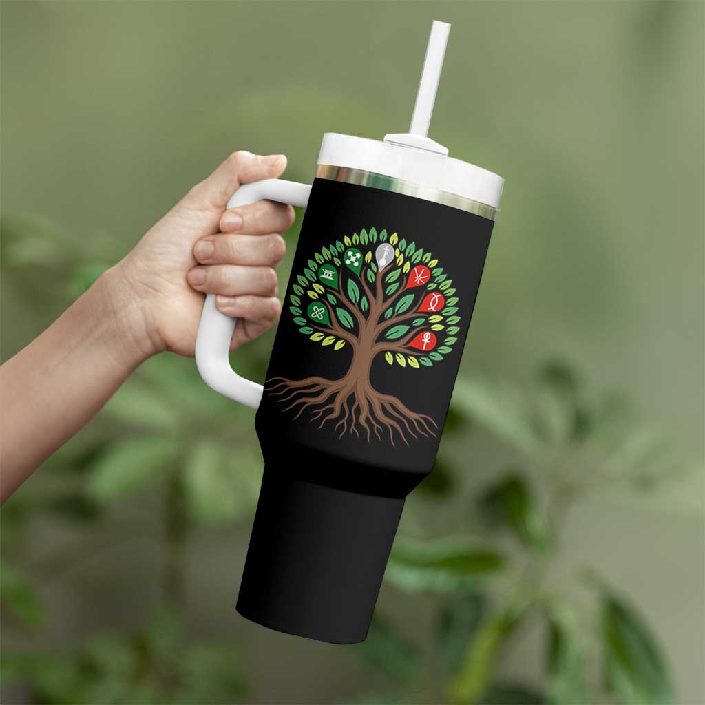 Seven Candles Of Kwanzaa Tree Of Life Tumbler With Handle African Heritage Gift - Wonder Print Shop