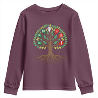 Seven Candles Of Kwanzaa Tree Of Life Youth Sweatshirt African Heritage Gift - Wonder Print Shop