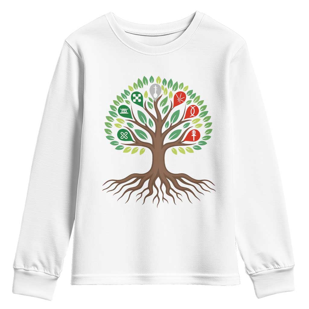 Seven Candles Of Kwanzaa Tree Of Life Youth Sweatshirt African Heritage Gift - Wonder Print Shop