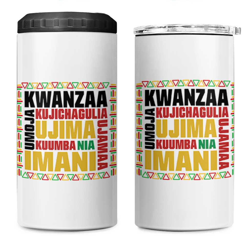 Nguzo Saba Seven Principles 4 in 1 Can Cooler Tumbler African Heritage Celebration Gift - Wonder Print Shop