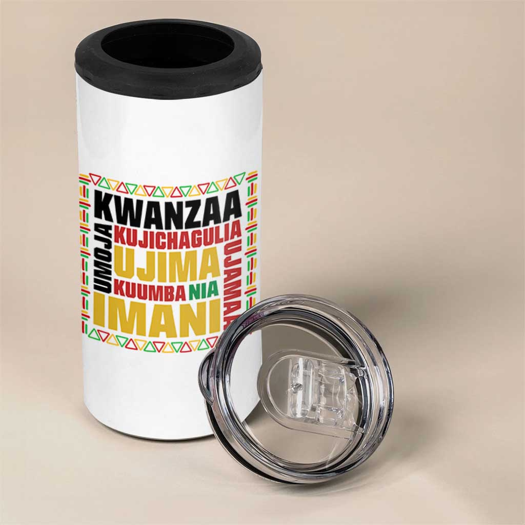 Nguzo Saba Seven Principles 4 in 1 Can Cooler Tumbler African Heritage Celebration Gift - Wonder Print Shop