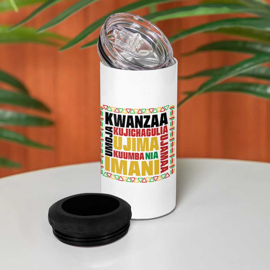 Nguzo Saba Seven Principles 4 in 1 Can Cooler Tumbler African Heritage Celebration Gift - Wonder Print Shop