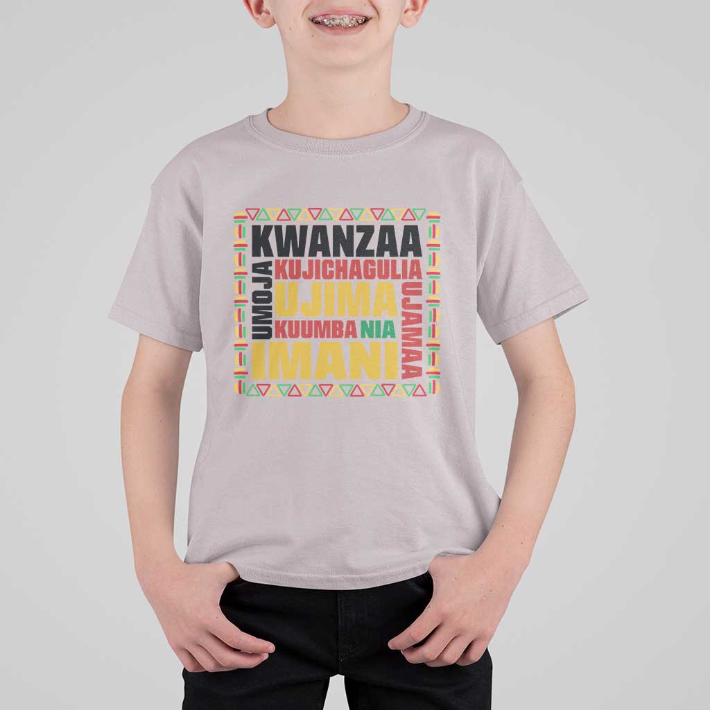 Nguzo Saba Seven Principles T Shirt For Kid African Heritage Celebration Gift - Wonder Print Shop