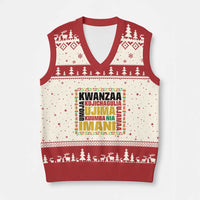 Nguzo Saba Seven Principles V-Neck Knit Sweater Vest African Heritage Celebration Gift - Wonder Print Shop