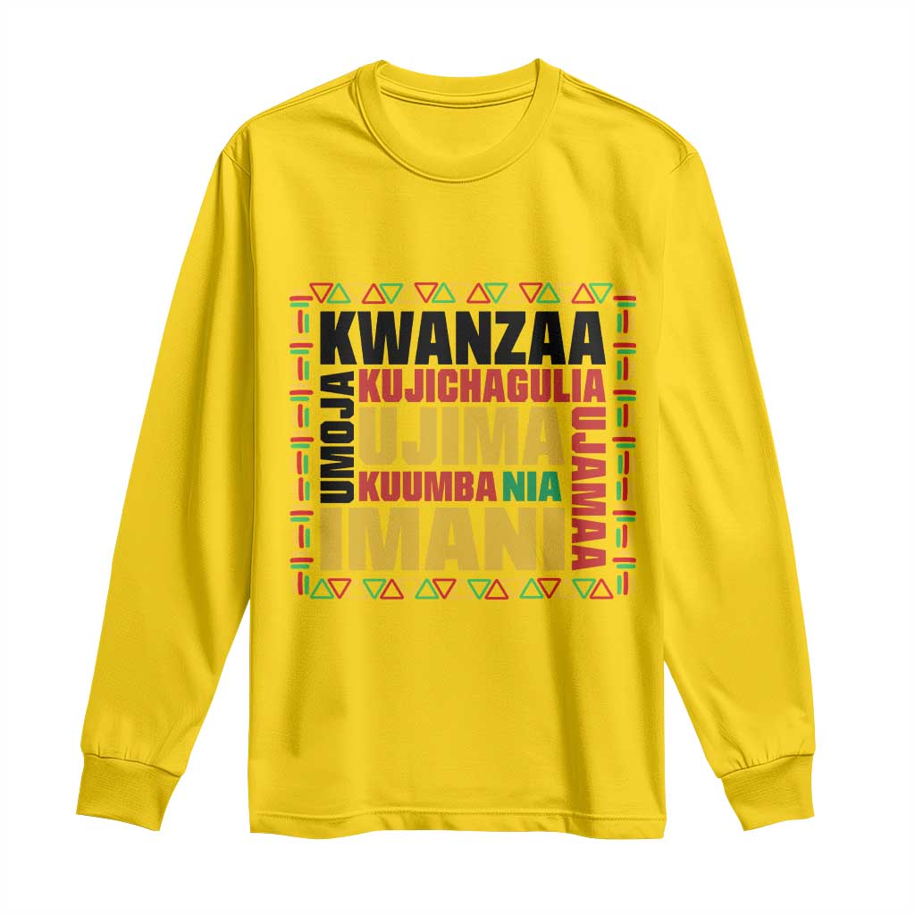 Nguzo Saba Seven Principles Long Sleeve Shirt African Heritage Celebration Gift - Wonder Print Shop