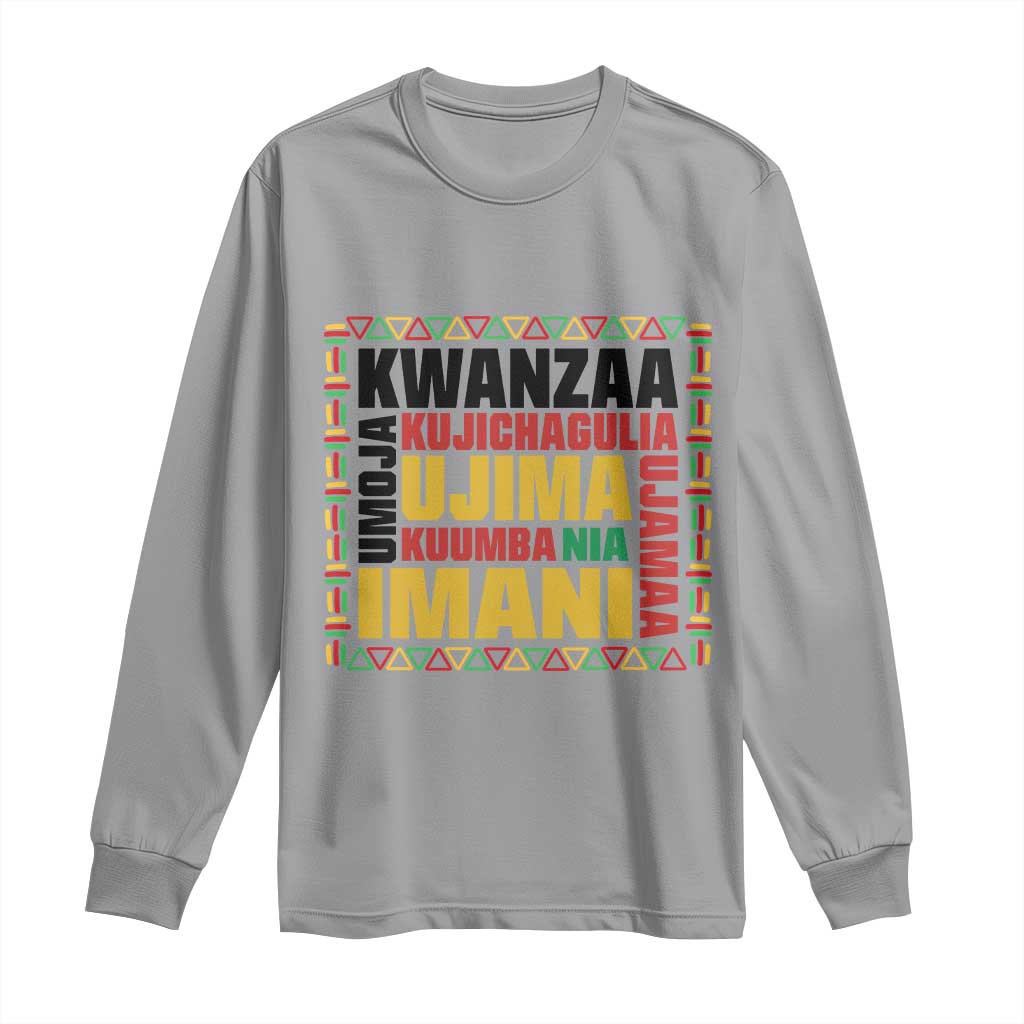 Nguzo Saba Seven Principles Long Sleeve Shirt African Heritage Celebration Gift - Wonder Print Shop
