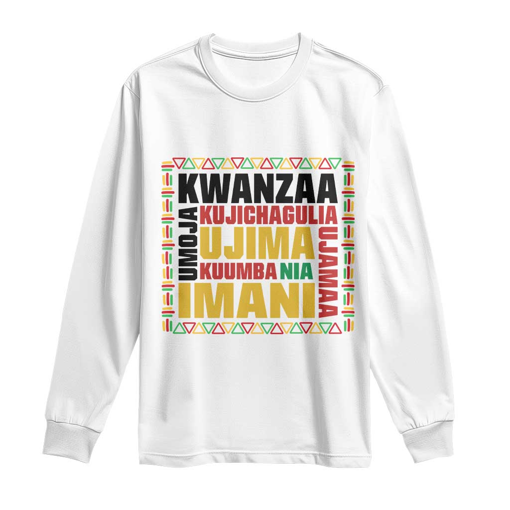 Nguzo Saba Seven Principles Long Sleeve Shirt African Heritage Celebration Gift - Wonder Print Shop