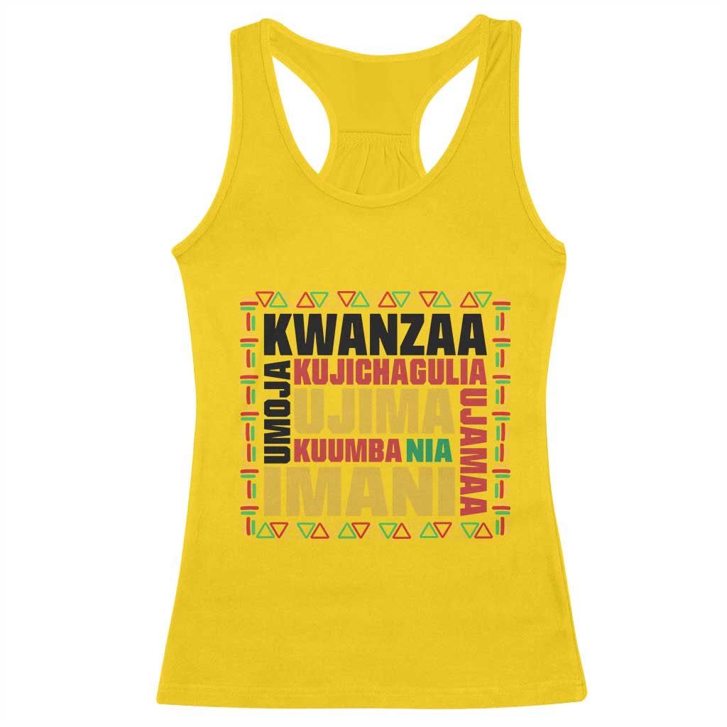 Nguzo Saba Seven Principles Racerback Tank Top African Heritage Celebration Gift - Wonder Print Shop