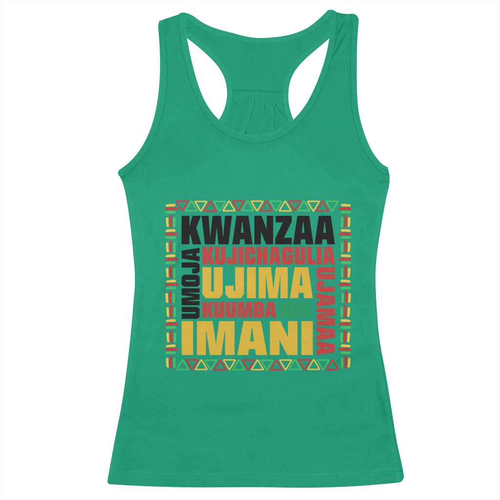 Nguzo Saba Seven Principles Racerback Tank Top African Heritage Celebration Gift - Wonder Print Shop
