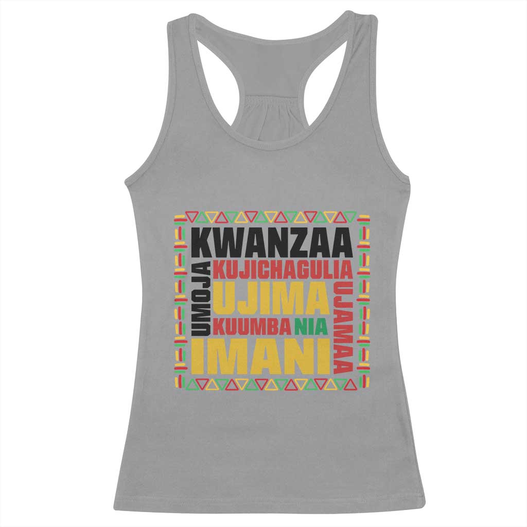 Nguzo Saba Seven Principles Racerback Tank Top African Heritage Celebration Gift - Wonder Print Shop