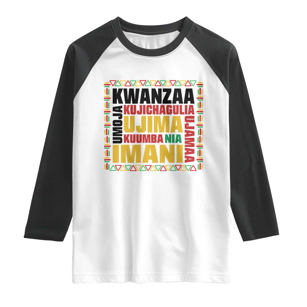 Nguzo Saba Seven Principles Raglan Shirt African Heritage Celebration Gift - Wonder Print Shop